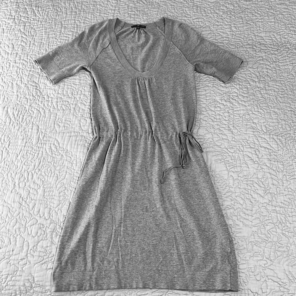 EUC GAP Scoop Neck Cotton Knit Heather Grey Mini Dress